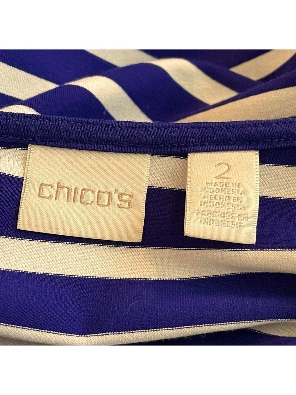 Striped Blue/WhiteTunic Top - Picture 4 of 5
